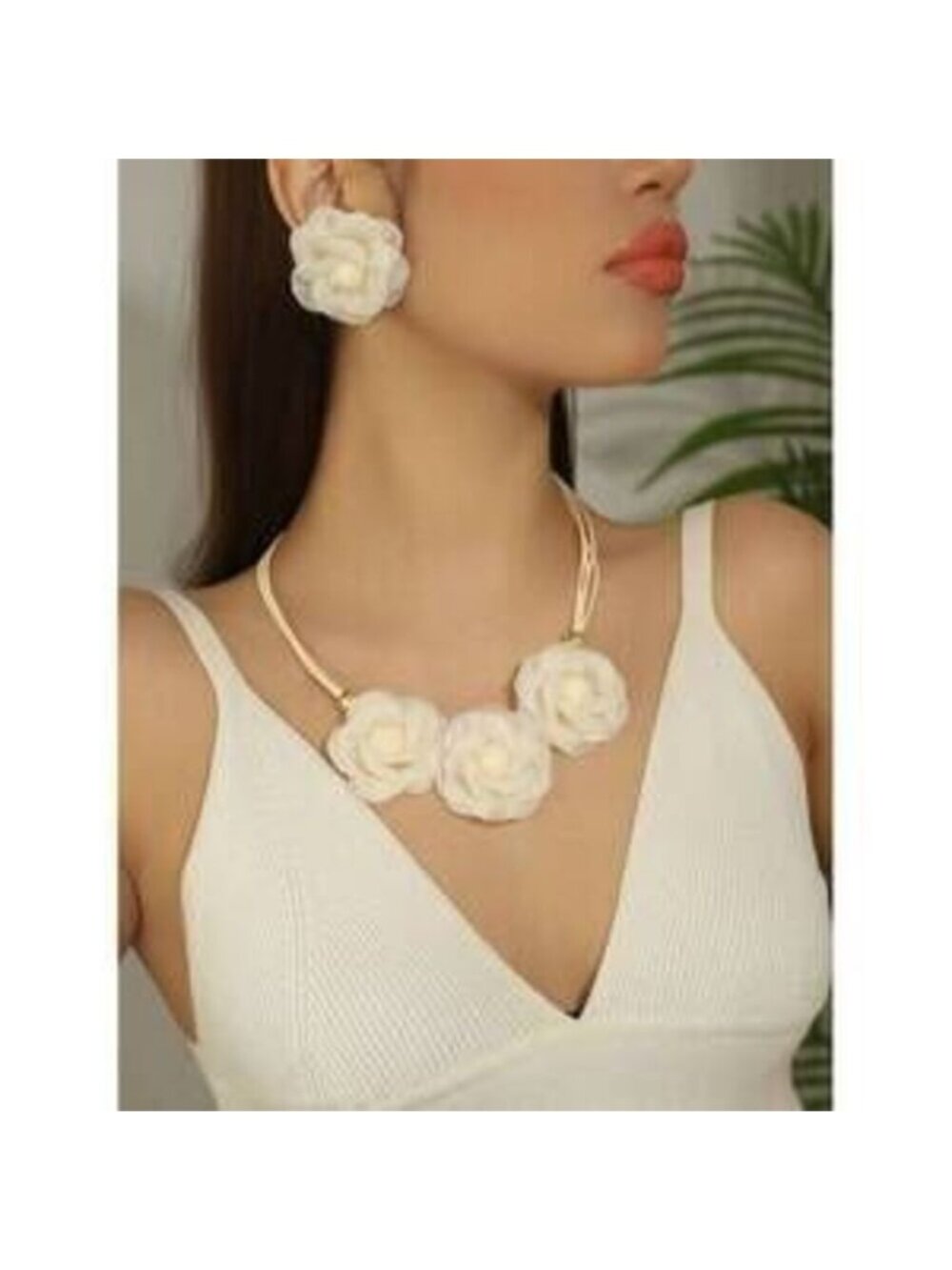 Of Handmade Floral Bib Necklace Earring Fresh Sweet St Dainty